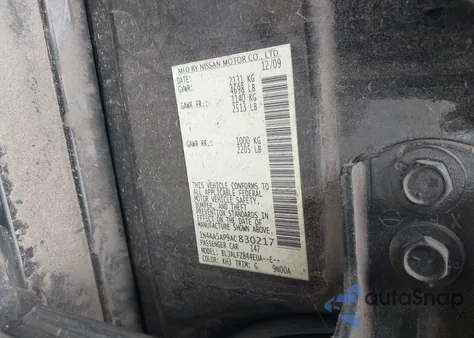 2010 Nissan Maxima 3.5 Sv from USA, damaged, VIN 1N4AA5AP9AC830217